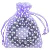 100-Pack 3x4 in Sheer Organza Gift Bags with Drawstring (Small) - Polka Dot (Lavender/White) - for Wedding Party Favors, Treats Mesh Pouch by The Display Guys view 1