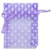 100-Pack 3x4 in Sheer Organza Gift Bags with Drawstring (Small) - Polka Dot (Lavender/White) - for Wedding Party Favors, Treats Mesh Pouch by The Display Guys view 2