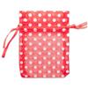100-Pack 3x4 in Sheer Organza Gift Bags with Drawstring (Small) - Polka Dot (Red/White) - for Wedding Party Favors, Treats Mesh Pouch by The Display Guys view 2