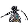 100-Pack 2x2.5 in Sheer Organza Gift Bags with Drawstring (X-Small) - Polka Dot (Black/Silver) - for Wedding Party Favors, Treats Mesh Pouch by The Display Guys view 1