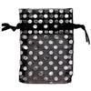100-Pack 2x2.5 in Sheer Organza Gift Bags with Drawstring (X-Small) - Polka Dot (Black/Silver) - for Wedding Party Favors, Treats Mesh Pouch by The Display Guys view 2