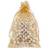 100-Pack 4x6 in Sheer Organza Gift Bags with Drawstring (Medium) - Polka Dot (Gold/Gold) - for Wedding Party Favors, Treats Mesh Pouch by The Display Guys
