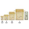 100-Pack 4x6 in Sheer Organza Gift Bags with Drawstring (Medium) - Polka Dot (Gold/Gold) - for Wedding Party Favors, Treats Mesh Pouch by The Display Guys view 2