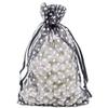 100-Pack 4x6 in Sheer Organza Gift Bags with Drawstring (Medium) - Polka Dot (Black/White) - for Wedding Party Favors, Treats Mesh Pouch by The Display Guys view 1