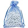 100-Pack 4x6 in Sheer Organza Gift Bags with Drawstring (Medium) - Polka Dot (Navy/White) - for Wedding Party Favors, Treats Mesh Pouch by The Display Guys view 1