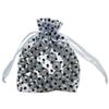 100-Pack 3x4 in Sheer Organza Gift Bags with Drawstring (Small) - Polka Dot (Silver/Black) - for Wedding Party Favors, Treats Mesh Pouch by The Display Guys view 1