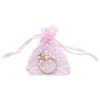 100-Pack 2x2.5 in Sheer Organza Gift Bags with Drawstring (X-Small) - Polka Dot (Pink/White) - for Wedding Party Favors, Treats Mesh Pouch by The Display Guys view 1