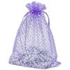 100-Pack 6x8 in Sheer Organza Gift Bags with Drawstring (Large) - Polka Dot (Lavender/White) - for Wedding Party Favors, Treats Mesh Pouch by The Display Guys view 1