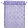 100-Pack 6x8 in Sheer Organza Gift Bags with Drawstring (Large) - Polka Dot (Lavender/White) - for Wedding Party Favors, Treats Mesh Pouch by The Display Guys view 2