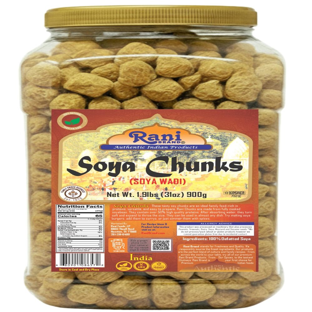 Rani Soya Chunks Nuggets (High Protien) Vadi, 31oz (1.9lbs) 900g ~ All Natural, Salt-Free | Vegan | No Colors | Gluten Friendly | NON-GMO | Kosher | Indian Origin | Meat Alternate Substitute