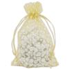 100-Pack 4x6 in Sheer Organza Gift Bags with Drawstring (Medium) - Polka Dot (Gold/White) - for Wedding Party Favors, Treats Mesh Pouch by The Display Guys view 1