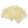 100-Pack 4x6 in Sheer Organza Gift Bags with Drawstring (Medium) - Polka Dot (Gold/White) - for Wedding Party Favors, Treats Mesh Pouch by The Display Guys view 3