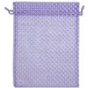 100-Pack 4x6 in Sheer Organza Gift Bags with Drawstring (Medium) - Polka Dot (Lavender/White) - for Wedding Party Favors, Treats Mesh Pouch by The Display Guys view 2