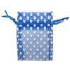 100-Pack 2x2.5 in Sheer Organza Gift Bags with Drawstring (X-Small) - Polka Dot (Navy/White) - for Wedding Party Favors, Treats Mesh Pouch by The Display Guys view 2