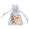 100-Pack 2x2.5 in Sheer Organza Gift Bags with Drawstring (X-Small) - Polka Dot (Silver/White) - for Wedding Party Favors, Treats Mesh Pouch by The Display Guys view 1