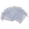 100-Pack 2x2.5 in Sheer Organza Gift Bags with Drawstring (X-Small) - Polka Dot (Silver/White) - for Wedding Party Favors, Treats Mesh Pouch by The Display Guys view 3