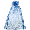 100-Pack 6x8 in Sheer Organza Gift Bags with Drawstring (Large) - Polka Dot (Navy/White) - for Wedding Party Favors, Treats Mesh Pouch by The Display Guys view 1