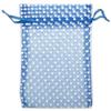 100-Pack 6x8 in Sheer Organza Gift Bags with Drawstring (Large) - Polka Dot (Navy/White) - for Wedding Party Favors, Treats Mesh Pouch by The Display Guys view 2