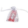 100-Pack 2x2.5 in Sheer Organza Gift Bags with Drawstring (X-Small) - Polka Dot (White/Silver) - for Wedding Party Favors, Treats Mesh Pouch by The Display Guys view 1