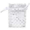 100-Pack 2x2.5 in Sheer Organza Gift Bags with Drawstring (X-Small) - Polka Dot (White/Silver) - for Wedding Party Favors, Treats Mesh Pouch by The Display Guys view 2