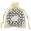 100-Pack 3x4 in Sheer Organza Gift Bags with Drawstring (Small) - Polka Dot (Gold/White) - for Wedding Party Favors, Treats Mesh Pouch by The Display Guys view 1