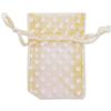 100-Pack 3x4 in Sheer Organza Gift Bags with Drawstring (Small) - Polka Dot (Gold/White) - for Wedding Party Favors, Treats Mesh Pouch by The Display Guys view 2