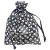 100-Pack 3x4 in Sheer Organza Gift Bags with Drawstring (Small) - Polka Dot (Black/Silver) - for Wedding Party Favors, Treats Mesh Pouch by The Display Guys view 1