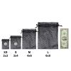 100-Pack 3x4 in Sheer Organza Gift Bags with Drawstring (Small) - Polka Dot (Black/Silver) - for Wedding Party Favors, Treats Mesh Pouch by The Display Guys view 4