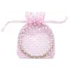 100-Pack 3x4 in Sheer Organza Gift Bags with Drawstring (Small) - Polka Dot (Pink/White) - for Wedding Party Favors, Treats Mesh Pouch by The Display Guys view 1