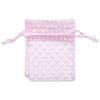 100-Pack 3x4 in Sheer Organza Gift Bags with Drawstring (Small) - Polka Dot (Pink/White) - for Wedding Party Favors, Treats Mesh Pouch by The Display Guys view 2