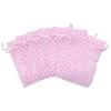 100-Pack 3x4 in Sheer Organza Gift Bags with Drawstring (Small) - Polka Dot (Pink/White) - for Wedding Party Favors, Treats Mesh Pouch by The Display Guys view 3