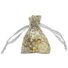 100-Pack 2x2.5 in Sheer Organza Gift Bags with Drawstring (X-Small) - Polka Dot (Silver/Gold) - for Wedding Party Favors, Treats Mesh Pouch by The Display Guys view 1