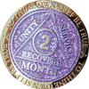2 Month AA Medallion Reflex Purple Glitter and Gold Plated Chip view 1