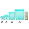 100-Pack 6x8 in Sheer Organza Gift Bags with Drawstring (Large) - Polka Dot (Teal/White) - for Wedding Party Favors, Treats Mesh Pouch by The Display Guys view 4