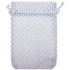 100-Pack 4x6 in Sheer Organza Gift Bags with Drawstring (Medium) - Polka Dot (Silver/White) - for Wedding Party Favors, Treats Mesh Pouch by The Display Guys view 2