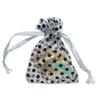 100-Pack 2x2.5 in Sheer Organza Gift Bags with Drawstring (X-Small) - Polka Dot (Silver/Black) - for Wedding Party Favors, Treats Mesh Pouch by The Display Guys view 1