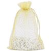 100-Pack 6x8 in Sheer Organza Gift Bags with Drawstring (Large) - Polka Dot (Gold/White) - for Wedding Party Favors, Treats Mesh Pouch by The Display Guys view 1