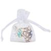 100-Pack 2x2.5 in Sheer Organza Gift Bags with Drawstring (X-Small) - Polka Dot (White/White) - for Wedding Party Favors, Treats Mesh Pouch by The Display Guys view 1
