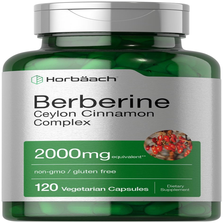 Horbach Berberine with Ceylon Cinnamon | 120 Veggie Capsules | Vegetarian, Non-GMO & Gluten Free Supplement | Berberine Complex