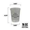 Balloons Tomorrow.com Personalized Party Cups Customized with your Message or Logo Reusable or Disposable 16 oz Plastic Stadium Cups - Clear view 3