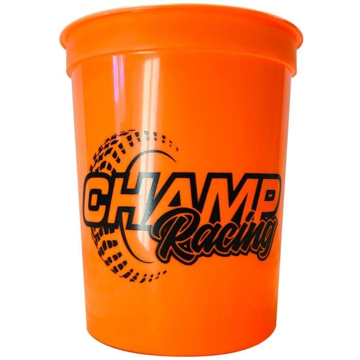 Balloons Tomorrow.com Personalized Party Cups Customized with your Message or Logo Reusable or Disposable 16 oz Plastic Stadium Cups - Orange