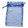 100-Pack 4x6 Sheer Organza Drawstring Gift Bags (Medium) - Metallic Stars (Navy/White) - Wedding Party Favors, Jewelry, Candy, Treats Mesh Pouch by The Display Guys view 2