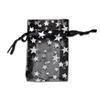 100-Pack 2x2.5 Sheer Organza Drawstring Gift Bags (X-Small) - Metallic Stars (Black/Silver) - Wedding Party Favors, Jewelry, Candy, Treats Mesh Pouch by The Display Guys view 2