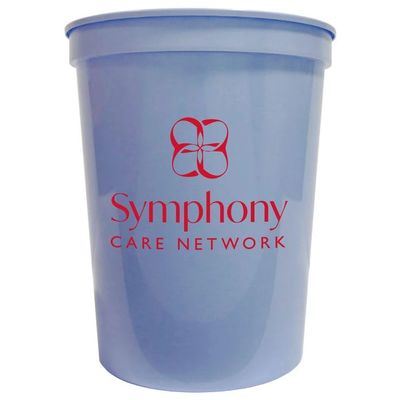 Balloons Tomorrow.com Personalized Party Cups Customized with your Message or Logo Reusable or Disposable 16 oz Plastic Stadium Cups - Baby Blue