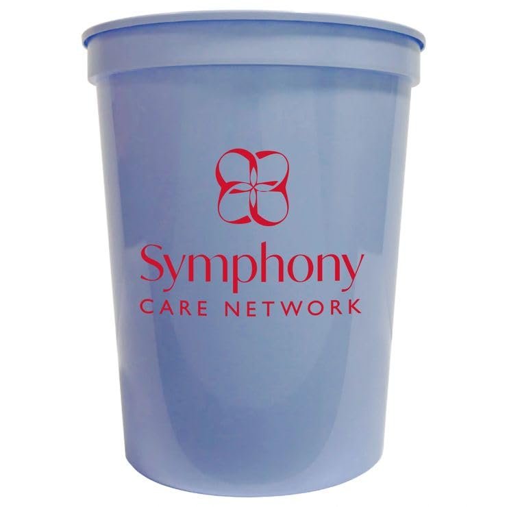 Balloons Tomorrow.com Personalized Party Cups Customized with your Message or Logo Reusable or Disposable 16 oz Plastic Stadium Cups - Baby Blue