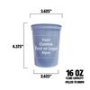 Balloons Tomorrow.com Personalized Party Cups Customized with your Message or Logo Reusable or Disposable 16 oz Plastic Stadium Cups - Baby Blue view 3