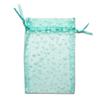100-Pack 3x4 Sheer Organza Drawstring Gift Bags (Small) - Metallic Stars (Teal/White) - Wedding Party Favors, Jewelry, Candy, Treats Mesh Pouch by The Display Guys view 2
