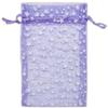 100-Pack 4x6 Sheer Organza Drawstring Gift Bags (Medium) - Metallic Stars (Lavendar/White) - Wedding Party Favors, Jewelry, Candy, Treats Mesh Pouch by The Display Guys view 2