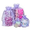 100-Pack 4x6 Sheer Organza Drawstring Gift Bags (Medium) - Metallic Stars (Lavendar/White) - Wedding Party Favors, Jewelry, Candy, Treats Mesh Pouch by The Display Guys view 3