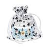 100-Pack 2x2.5 Sheer Organza Drawstring Gift Bags (X-Small) - Metallic Stars (White/Black) - Wedding Party Favors, Jewelry, Candy, Treats Mesh Pouch by The Display Guys view 2